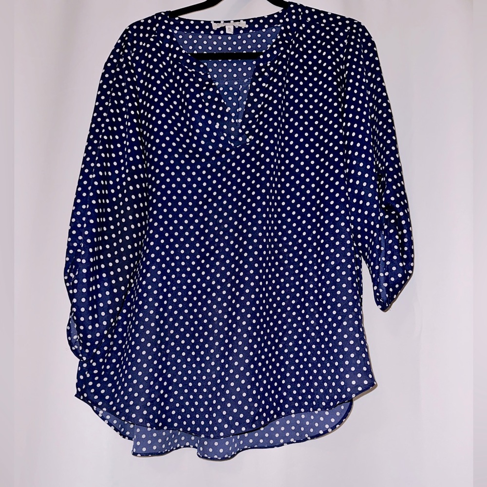 Blue Polka Dot Women’s Blouse